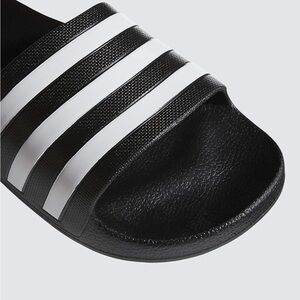 Adidas Black and White Slide Sandals. Size 6men/7women. New in box.